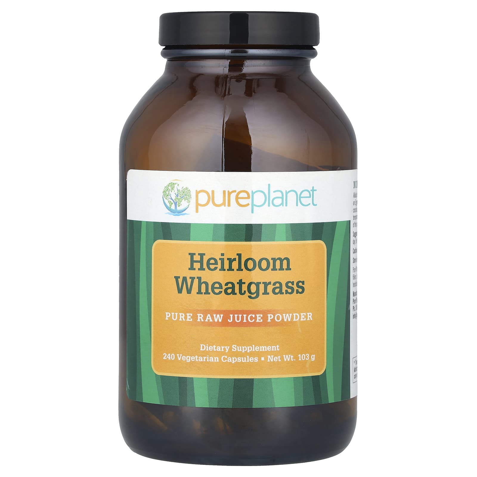 Pure Planet, Heirloom Wheatgrass, 240 Vegetarian Capsules - Image 1
