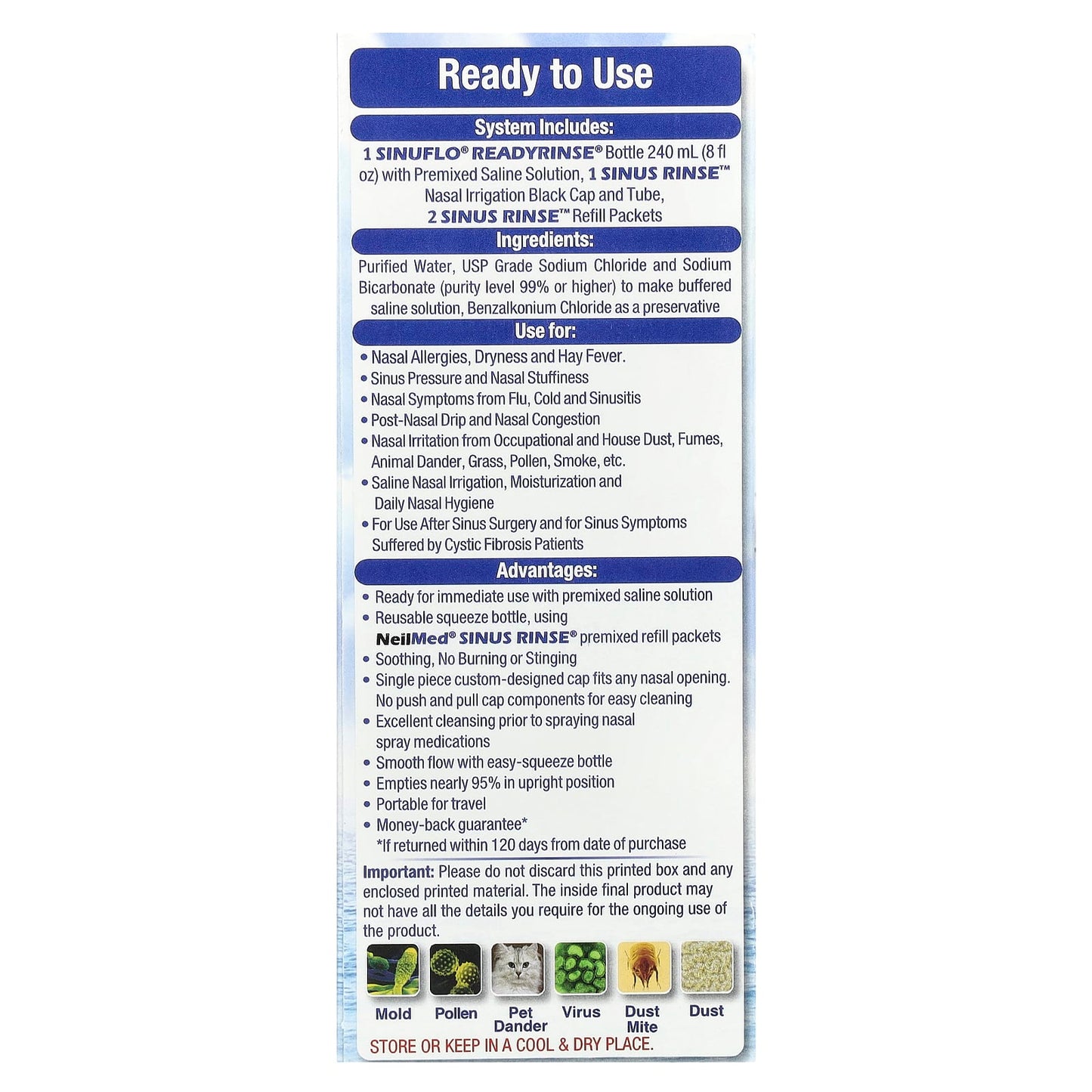 NeilMed, SinuFlo® ReadyRinse®, Premixed Nasal Wash, 2 Piece Kit - Image 2