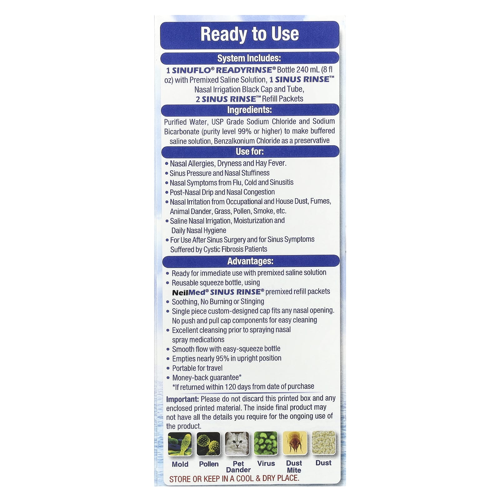 NeilMed, SinuFlo® ReadyRinse®, Premixed Nasal Wash, 2 Piece Kit - Image 2