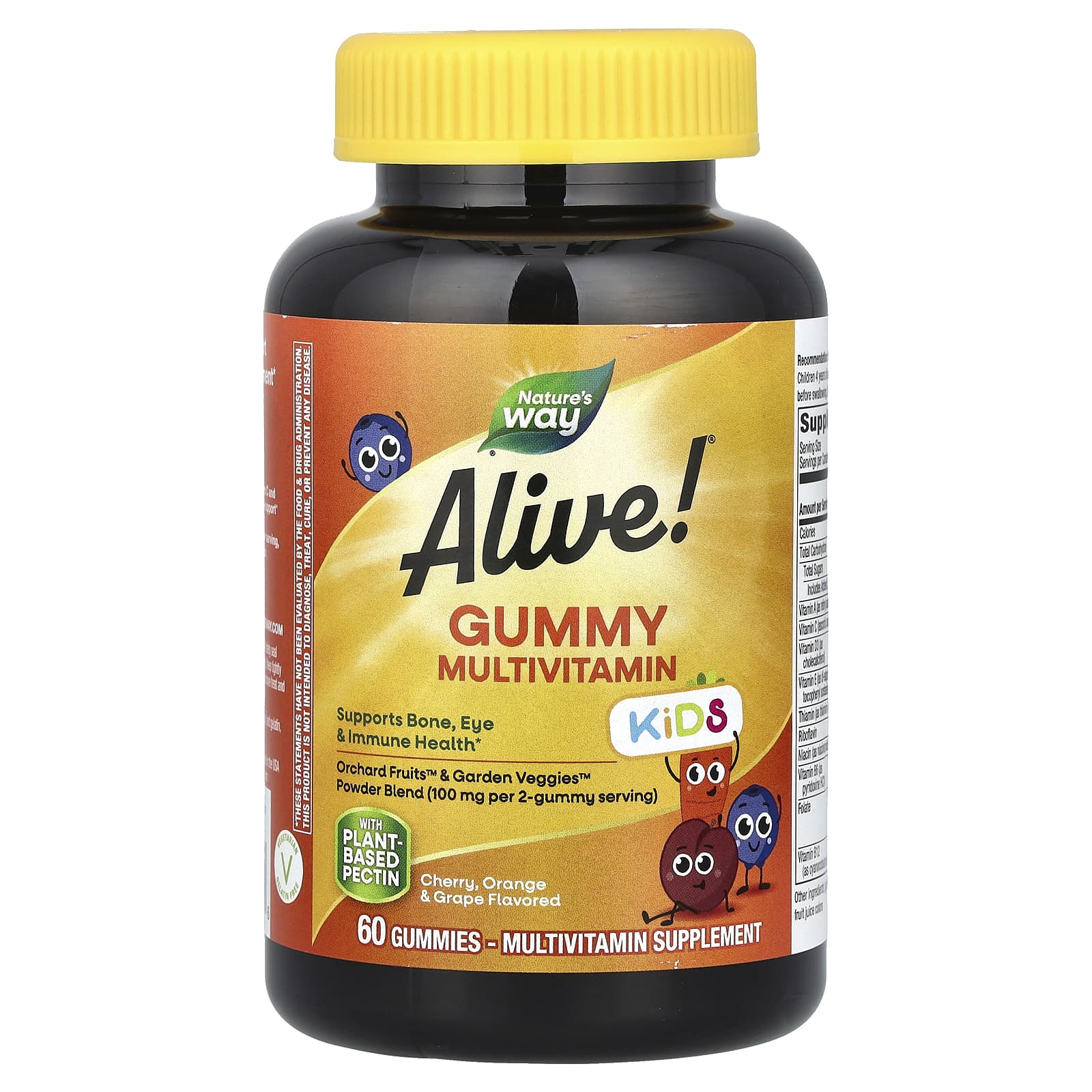 Nature's Way, Alive! Kids, Gummy Multivitamin, Cherry, Orange & Grape , 60 Gummies - Image 1