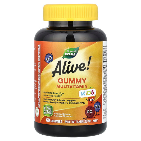 Nature's Way, Alive! Kids, Gummy Multivitamin, Cherry, Orange & Grape , 60 Gummies - Image 1