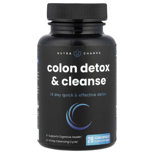 NutraChamps, Colon Detox & Cleanse, 28 Vegan Capsules - Image 1