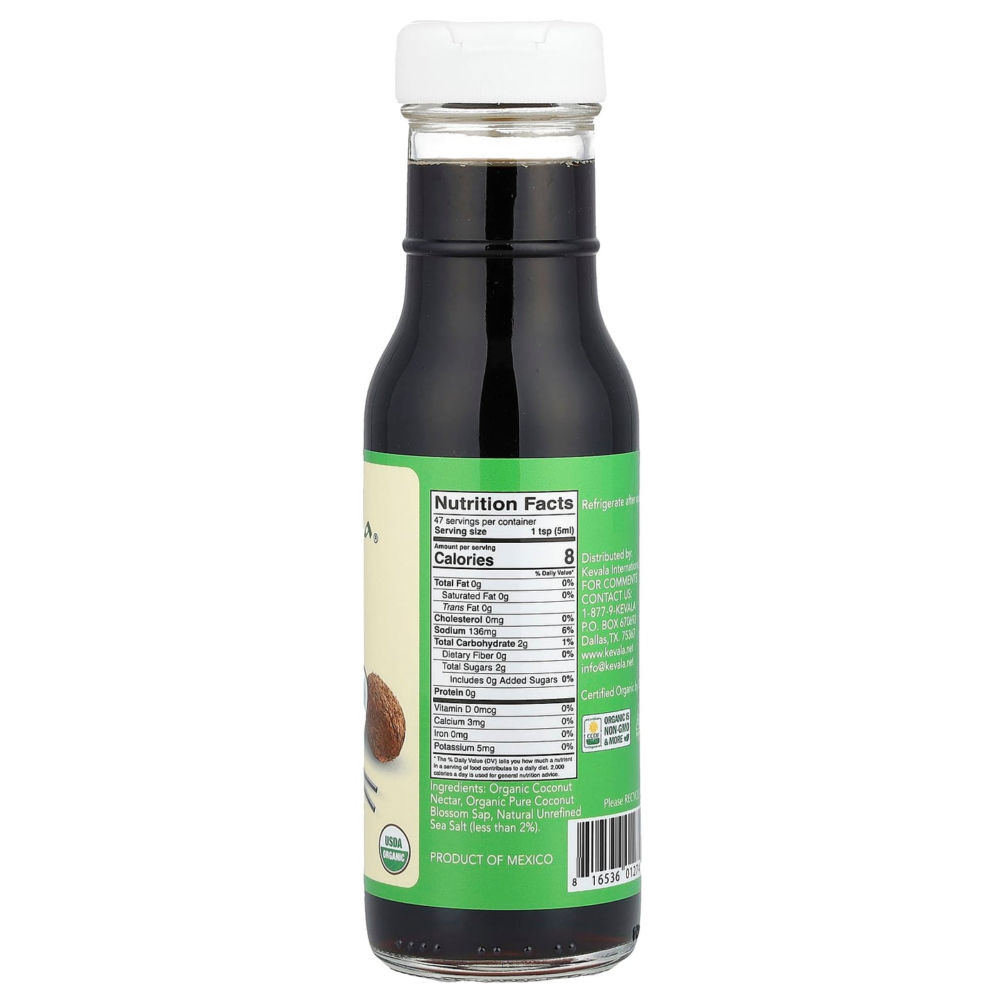 Kevala, Organic Coconut Aminos, 8 fl oz (236 ml) - Image 2