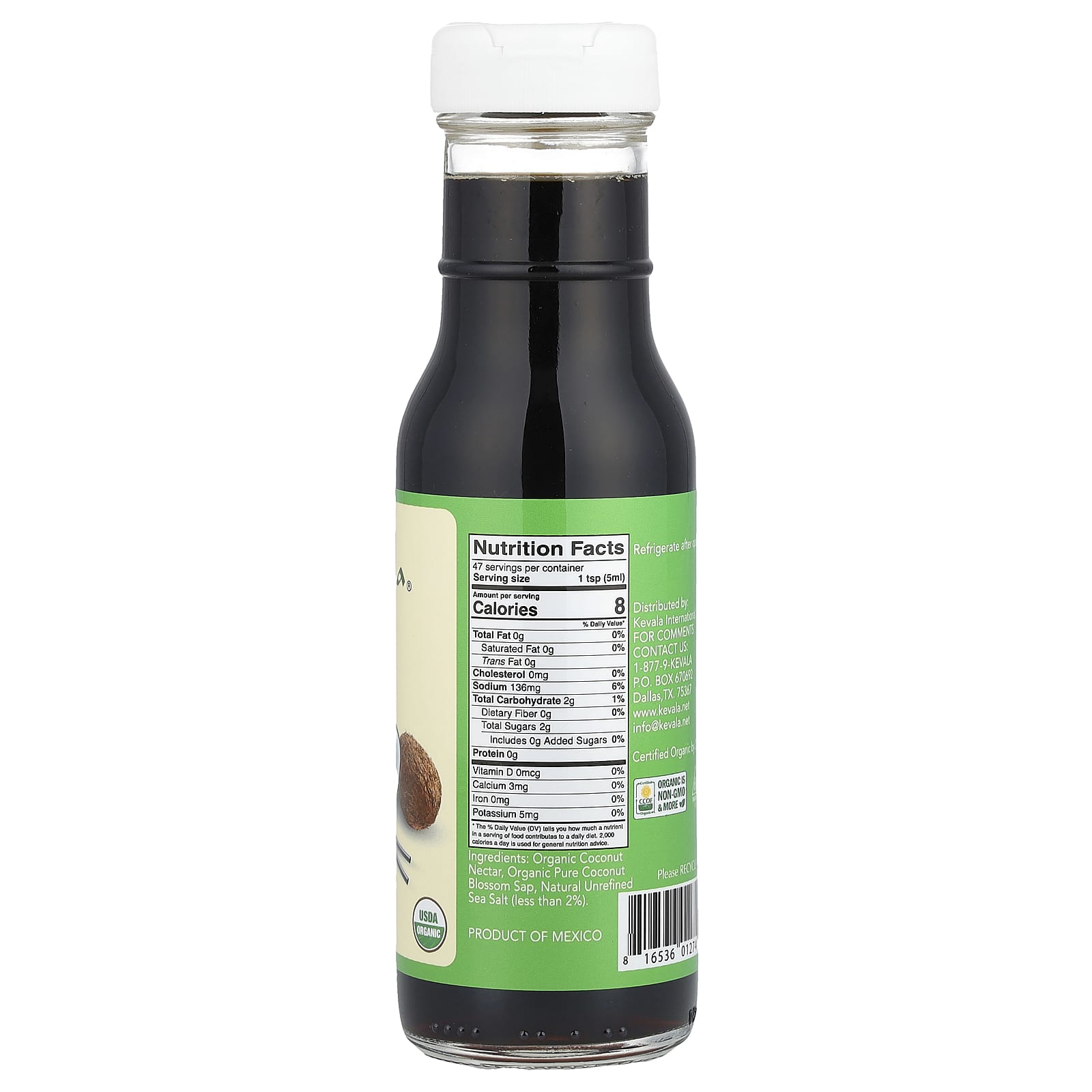 Kevala, Organic Coconut Aminos, 8 fl oz (236 ml) - Image 2