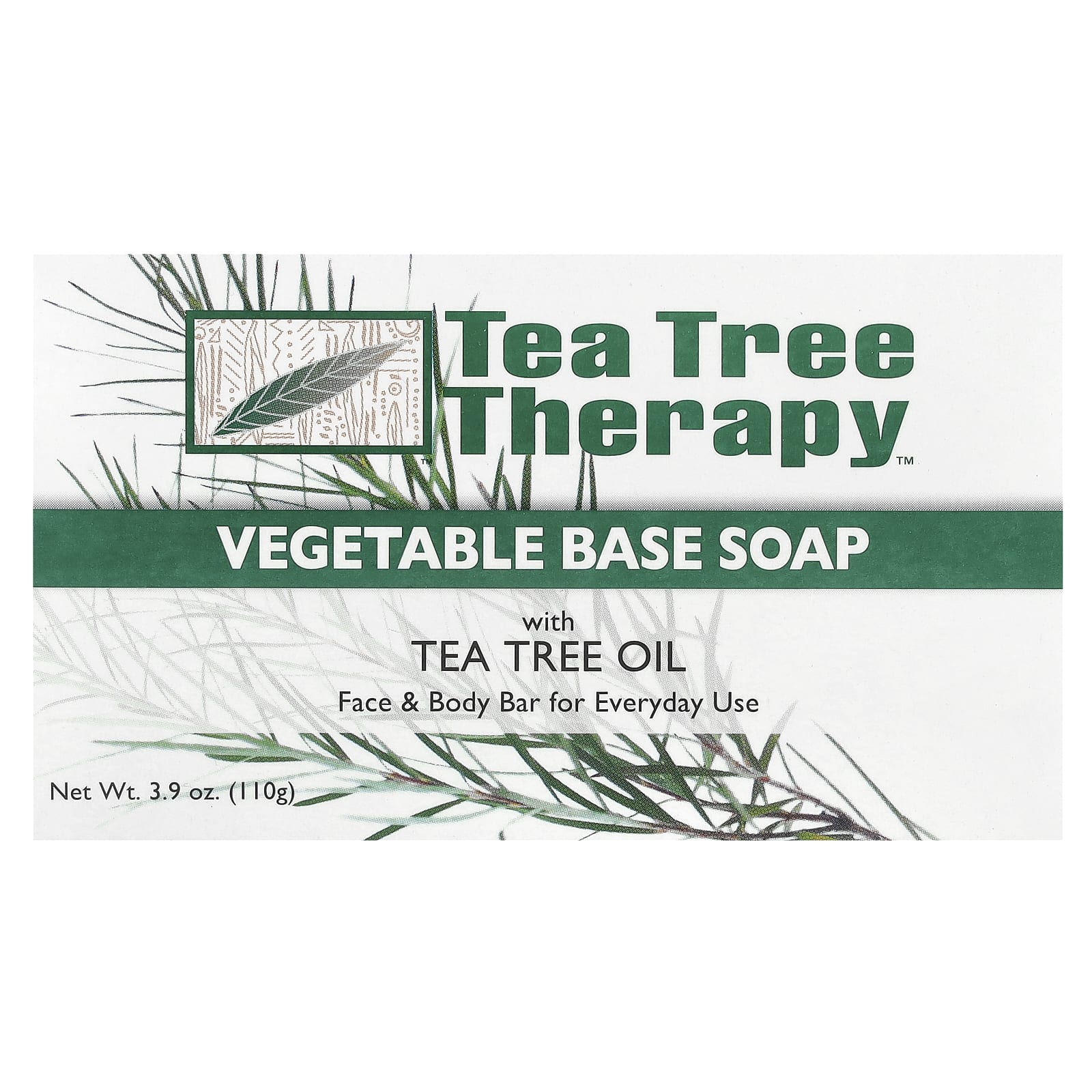 Tea Tree Therapy, Vegetable Base Bar Soap with Tea Tree Oil, 1 Bar, 3.9 oz (110 g) - Image 1