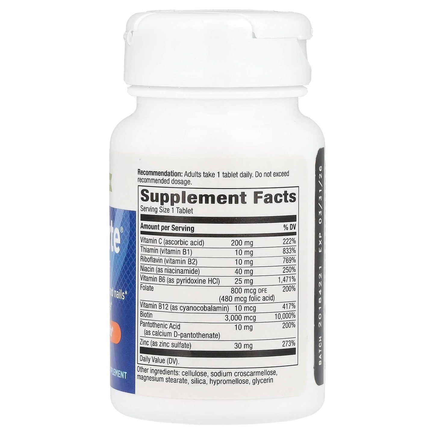Nature's Way, Biotin Forte® with Zinc, 3 mg, 60 Tablets - Image 2