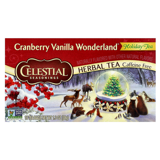 Celestial Seasonings Cranberry Vanilla Wonderland Herbal Tea - 18 Tea Bags - Image 1
