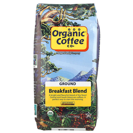 Organic Coffee Co., Breakfast Blend, Ground, Regular Roast, 12 oz (340 g) - Image 1