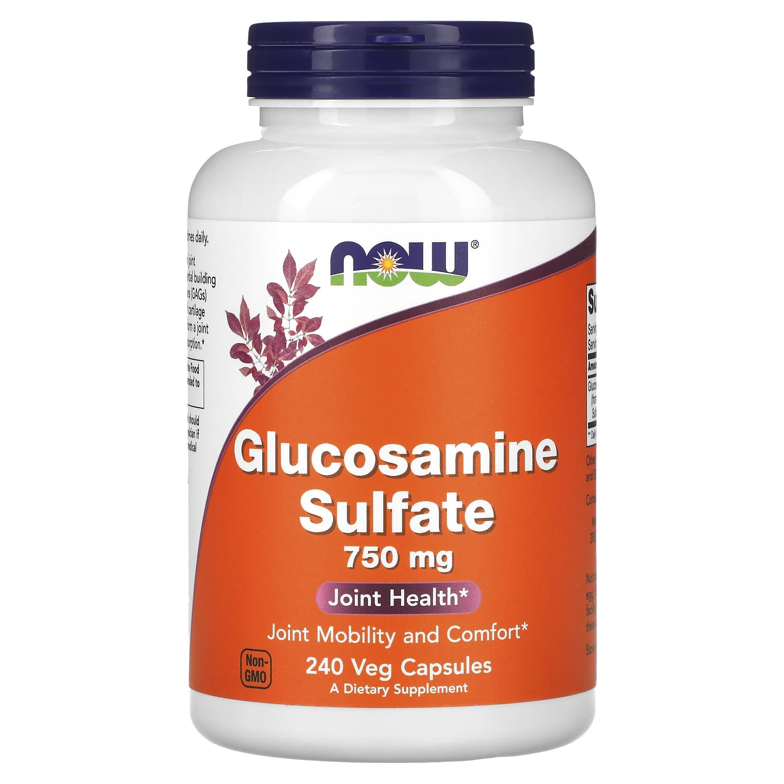 NOW Foods, Glucosamine Sulfate, 750 mg, 240 Veg Capsules - Image 1