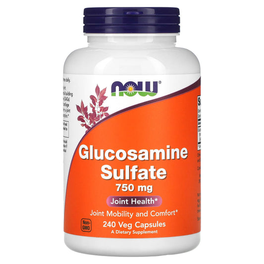 NOW Foods, Glucosamine Sulfate, 750 mg, 240 Veg Capsules - Image 1
