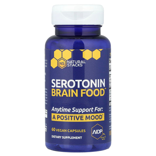Natural Stacks, Serotonin Brain Food™, 60 Vegan Capsules - Image 1