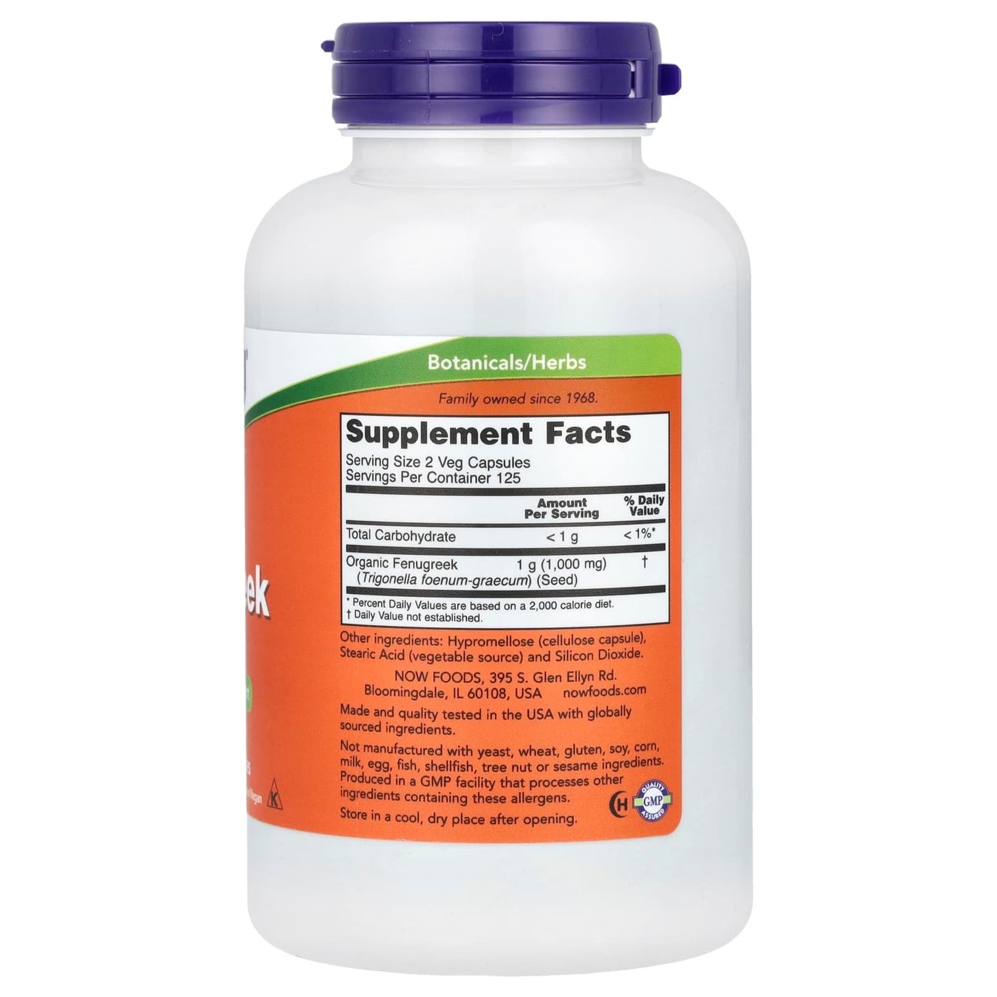 NOW Foods, Fenugreek, 500 mg, 250 Veg Capsules - Image 2
