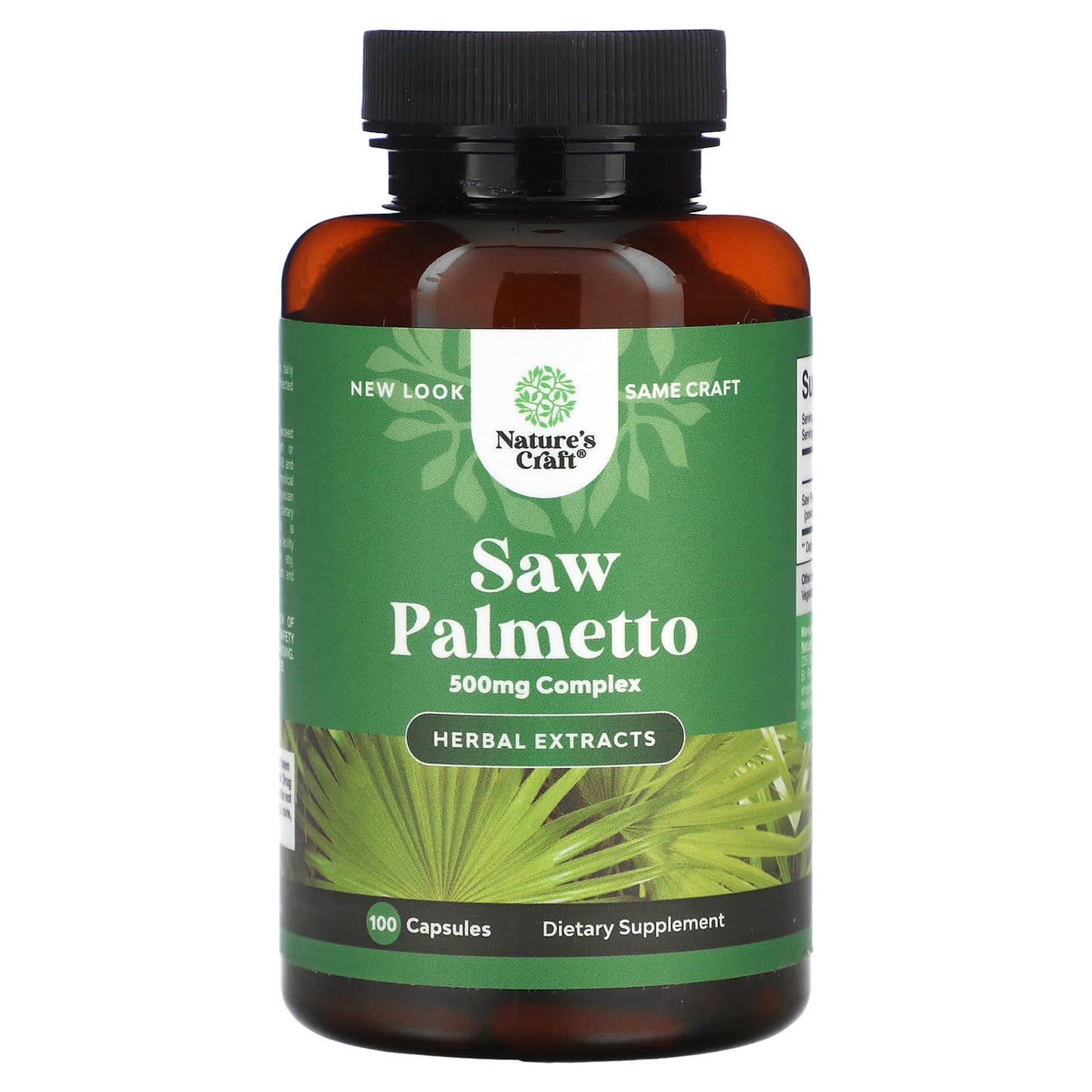 Nature's Craft, Saw Palmetto, 500 mg, 100 Capsules - Image 1