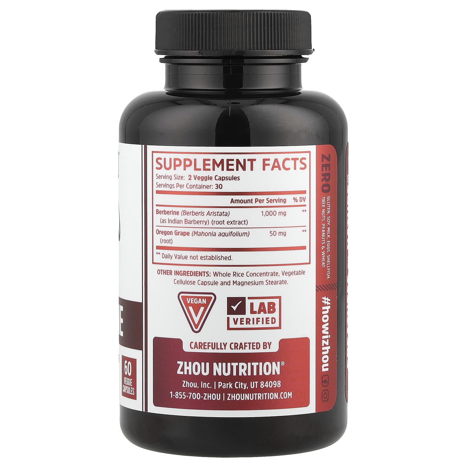 Zhou Nutrition, Berberine with Oregon Grape, 60 Veggie Capsules - Image 2