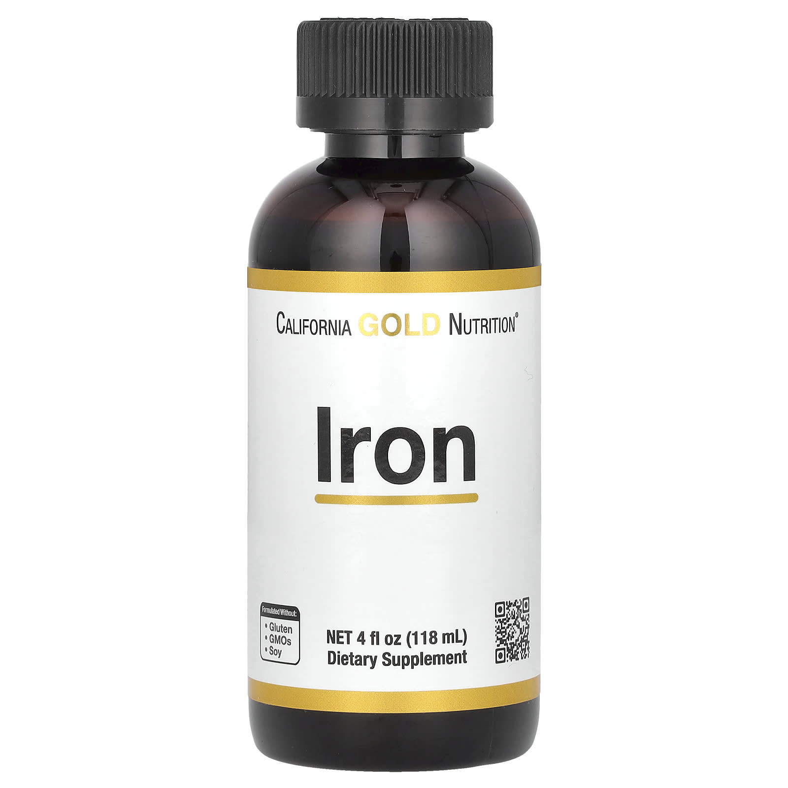 California Gold Nutrition Iron Supplement Liquid, Vegan & Vegetarian Friendly - Image 1