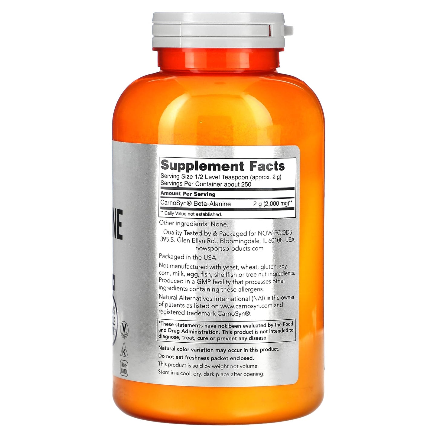 NOW Foods, Sports, Beta-Alanine, Pure Powder, 17.6 oz (500 g) - Image 2