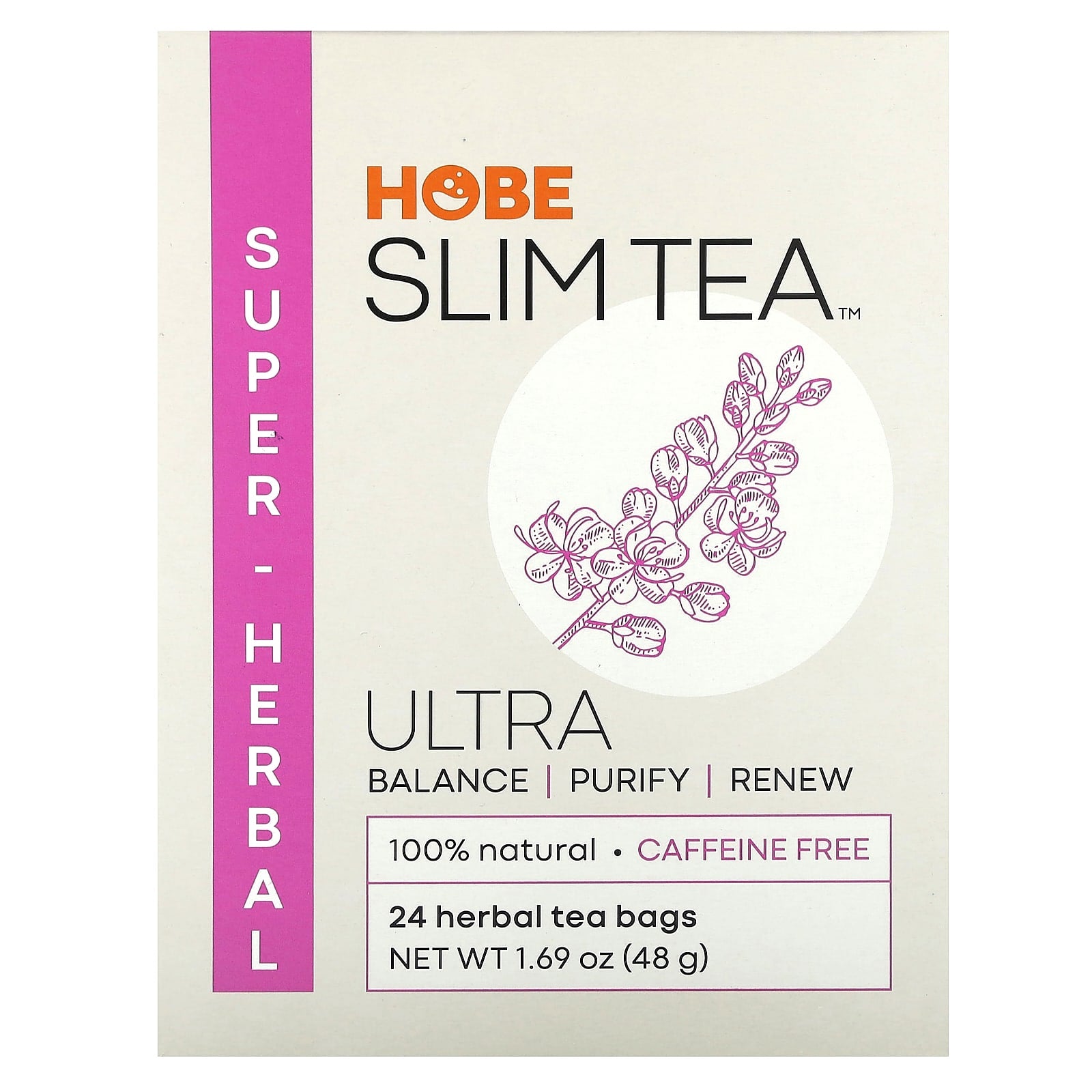 <b>Hobe Labs Ultra Slim Tea</b> | 100% Natural, Caffeine Free, 24 Herbal Tea Bags - Image 1