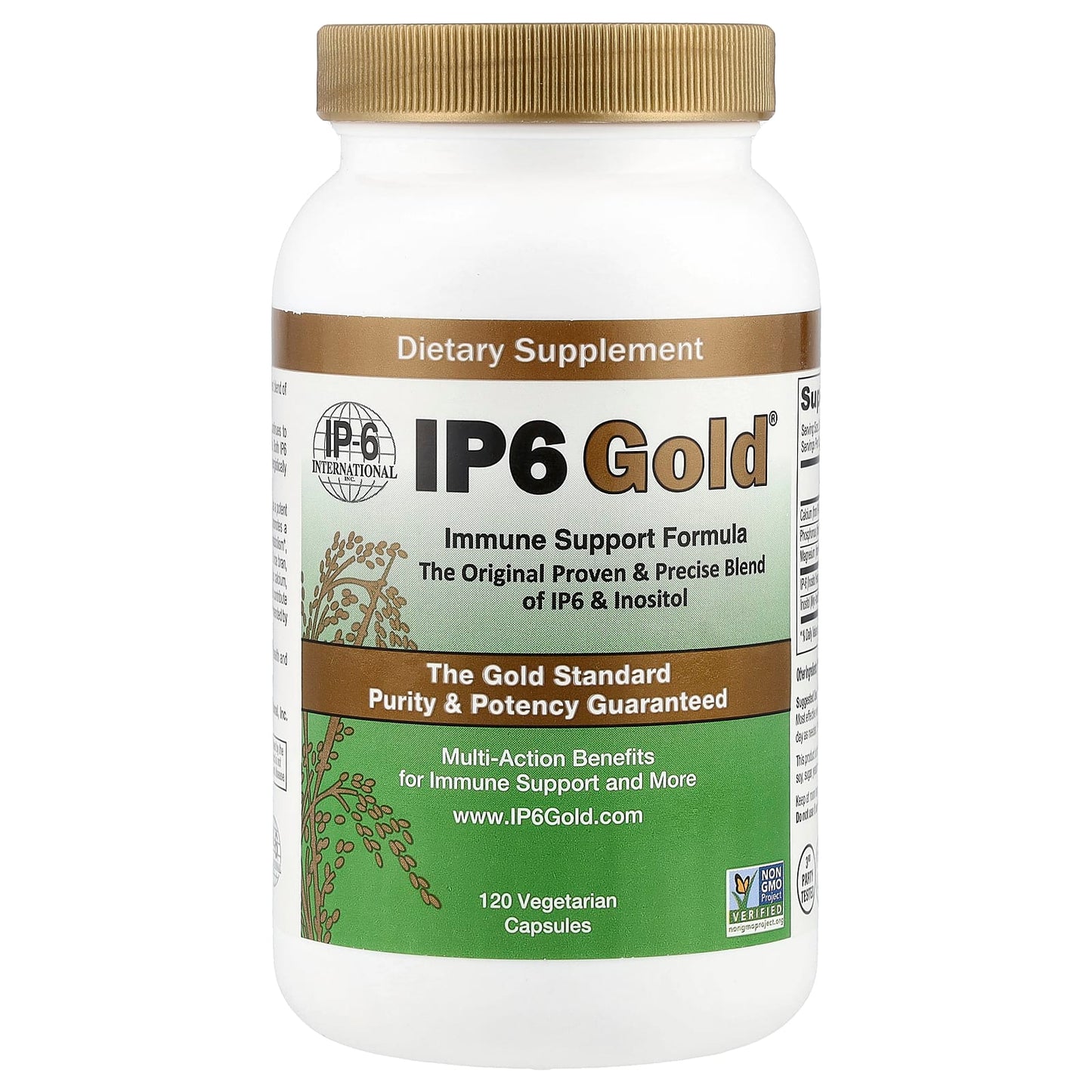 IP6 Gold Immune Support Formula 120 Capsules - Non-GMO & Vegan - Image 1