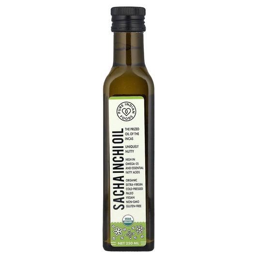 Pure Indian Foods, Organic Cold Pressed Extra-Virgin Sacha Inchi Oil, 250 ml - Image 1