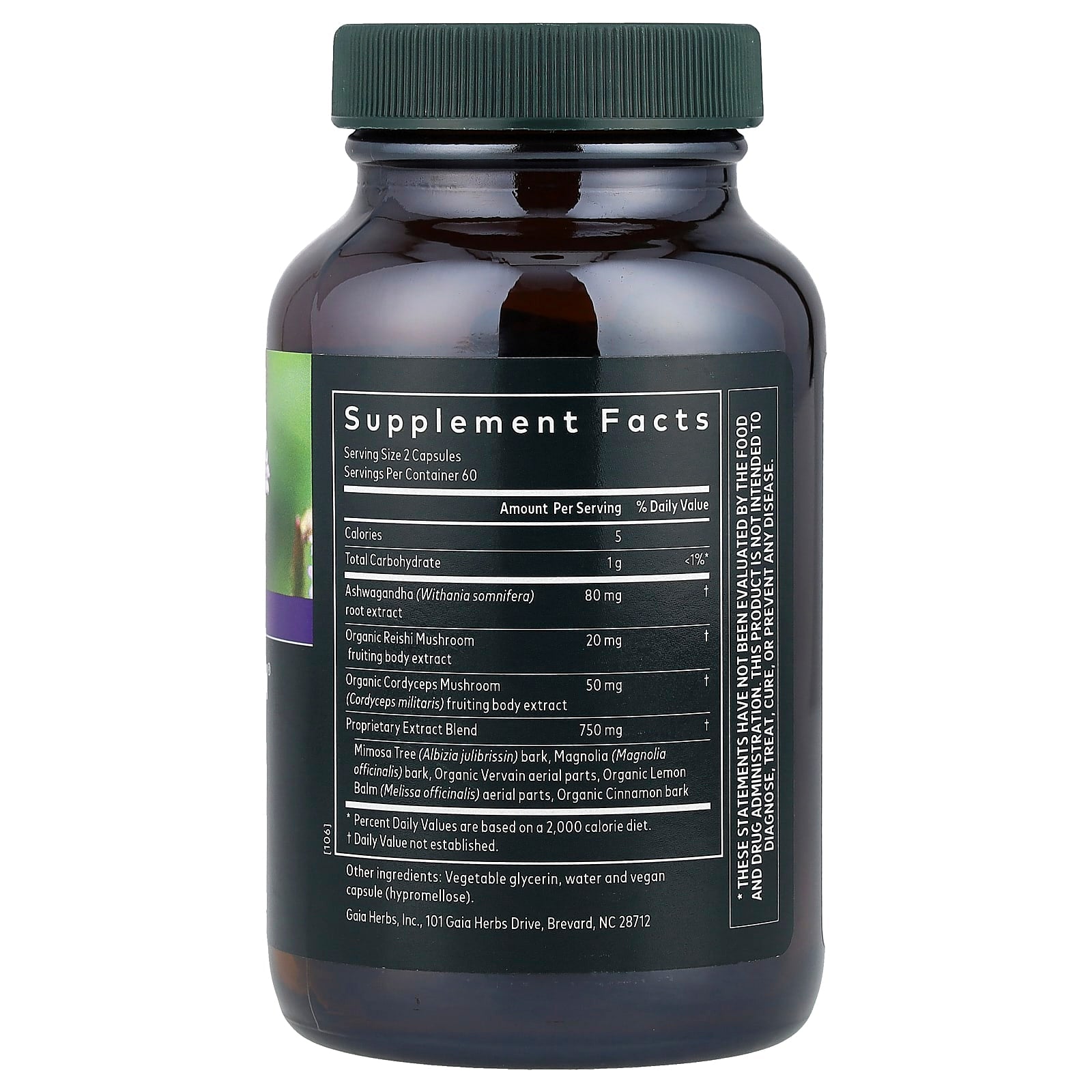 Gaia Herbs Adrenal Health Nightly Restore 120 Vegan Liquid Phyto-Caps - Image 2
