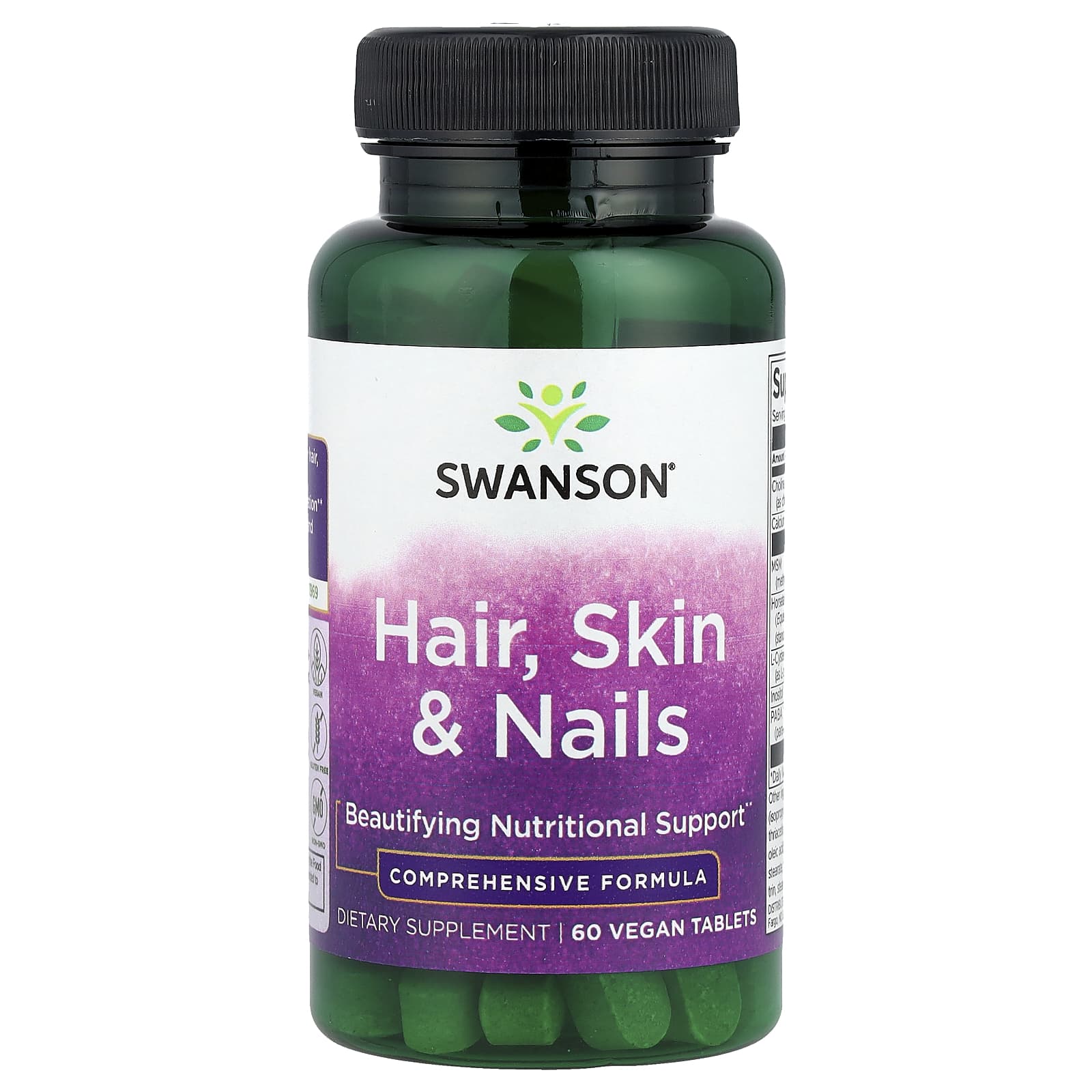 Swanson, Hair, Skin & Nails, 60 Vegan Tablets - Image 1