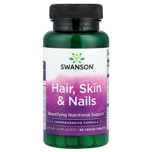 Swanson, Hair, Skin & Nails, 60 Vegan Tablets - Image 1