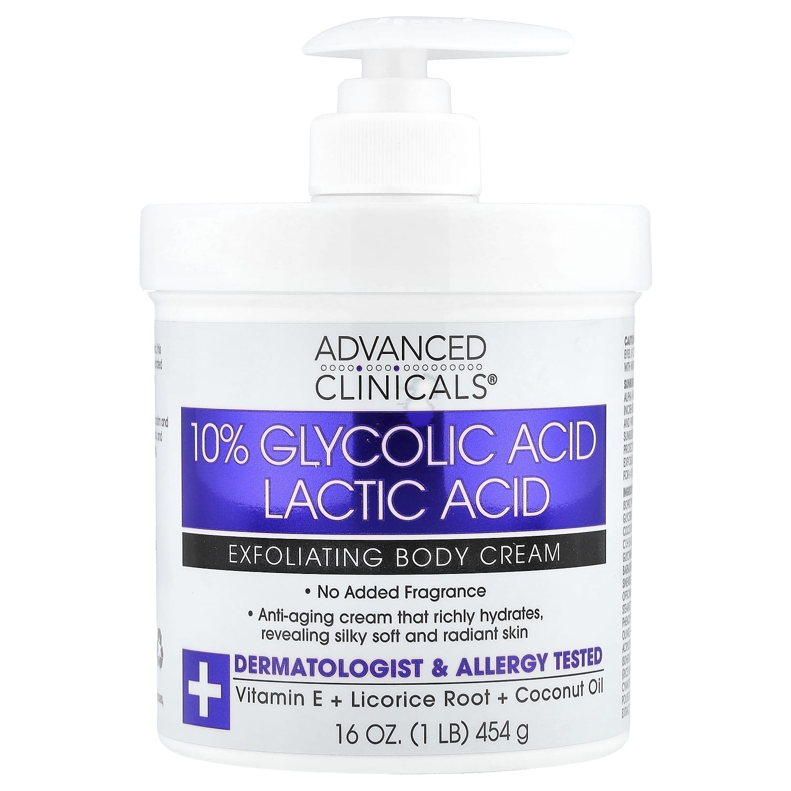 Exfoliate & Hydrate: Advanced Clinicals 10% Glycolic Acid Body Cream - Image 1