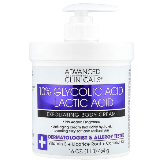 Exfoliate & Hydrate: Advanced Clinicals 10% Glycolic Acid Body Cream - Image 1
