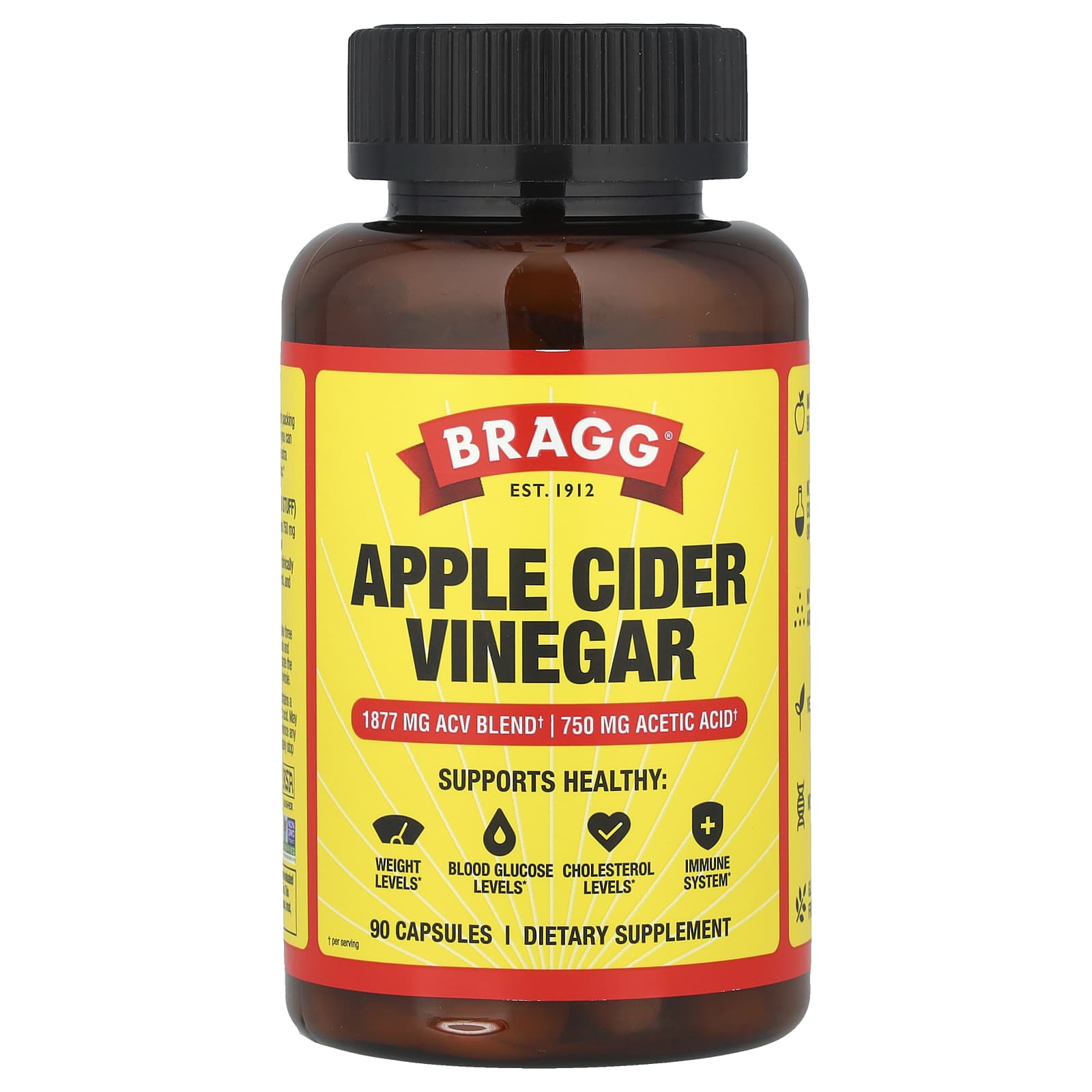Bragg Apple Cider Vinegar Supplements - 90 Capsules - Image 1