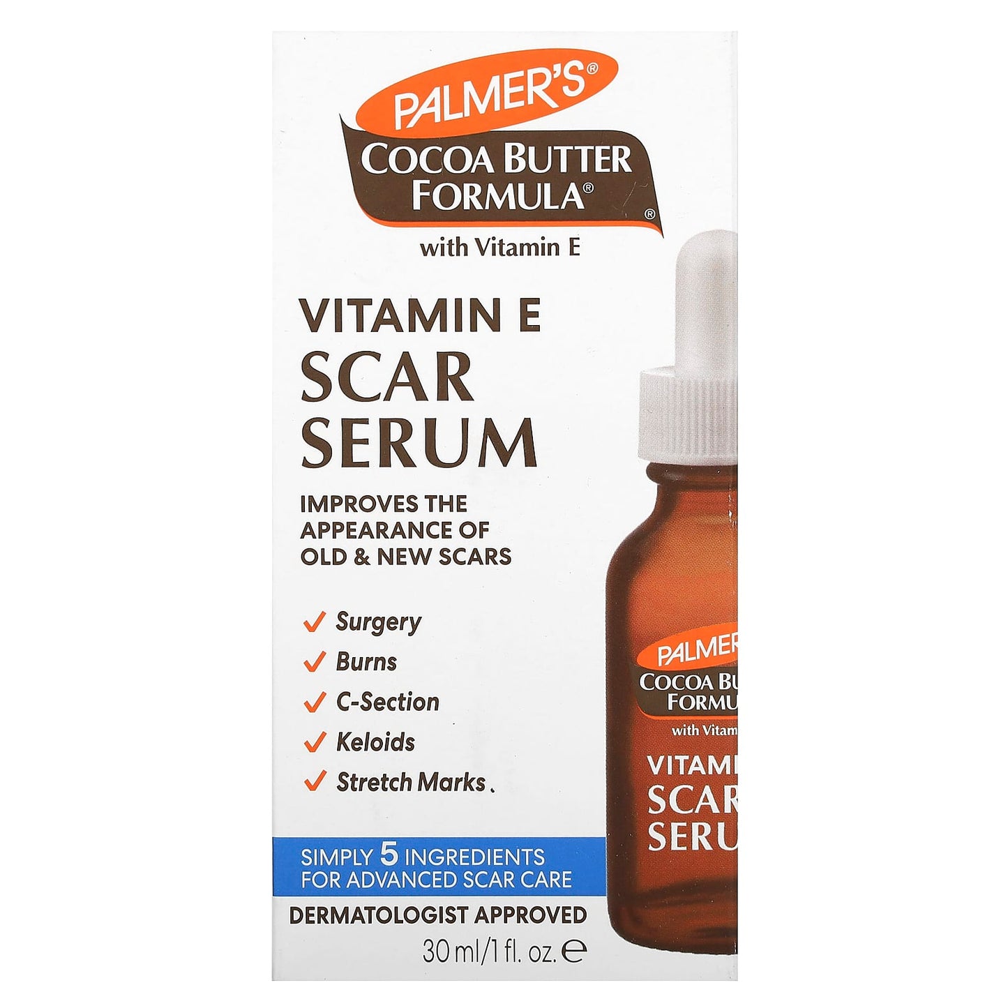 Palmer's, Cocoa Butter Formula® with Vitamin E, Scar Serum, Fragrance Free, 1 fl oz (30 ml) - Image 2