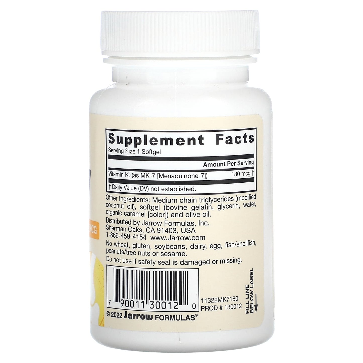 Jarrow Formulas MK-7 Vitamin K2 Supplement, 180 mcg, 30 Softgels - Image 2