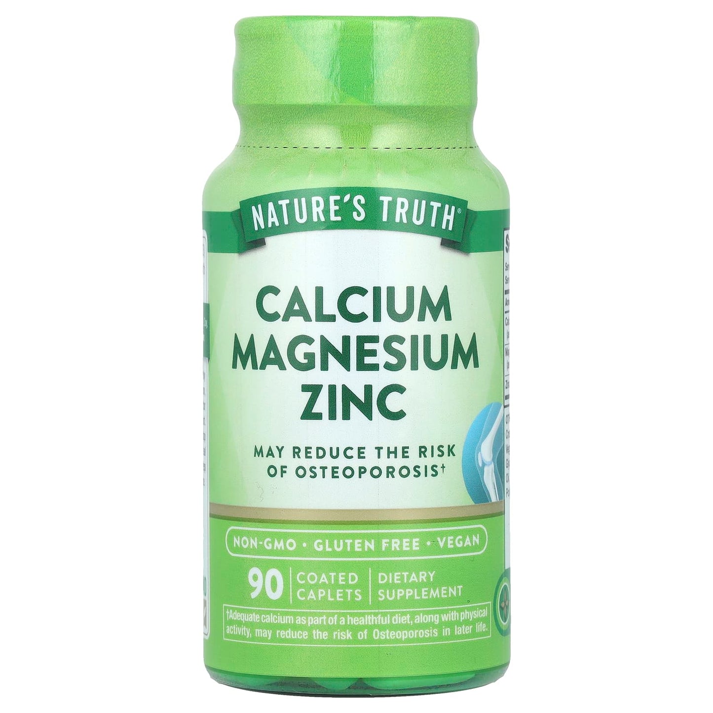 Nature's Truth, Calcium Magnesium Zinc, 90 Coated Caplets - Image 1
