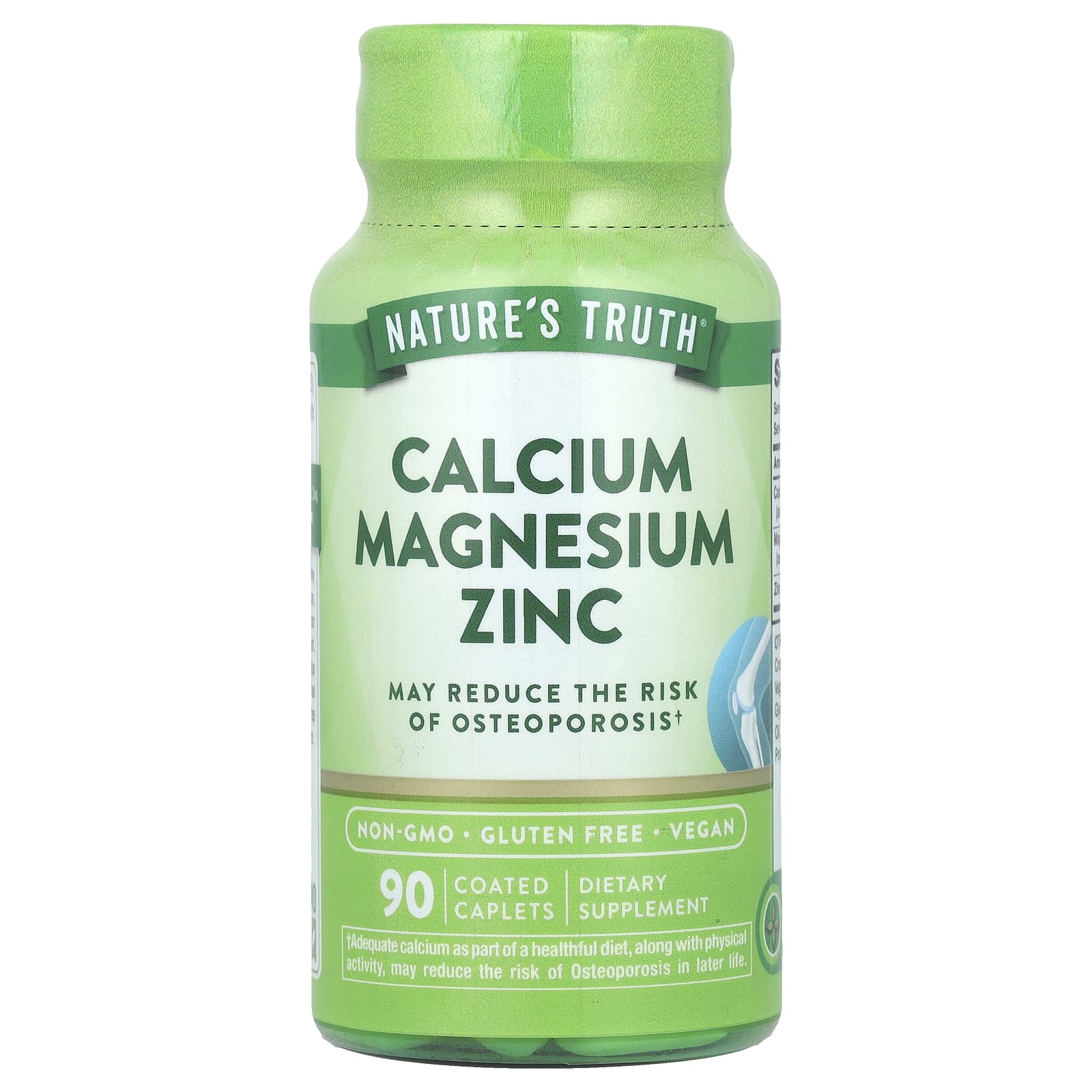 Nature's Truth, Calcium Magnesium Zinc, 90 Coated Caplets - Image 1