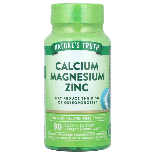 Nature's Truth, Calcium Magnesium Zinc, 90 Coated Caplets - Image 1