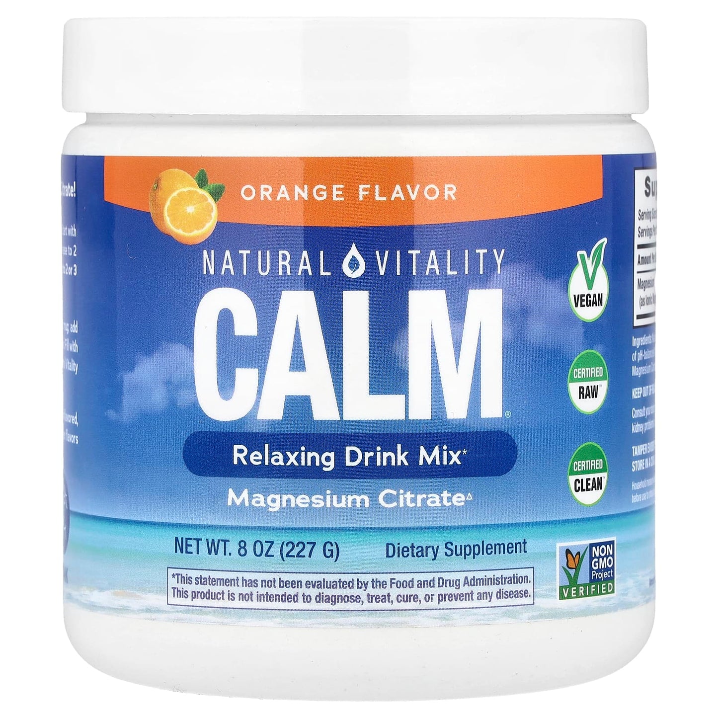 Natural Vitality, CALM®, Relaxing Drink Mix, Orange, 8 oz (227 g) - Image 1