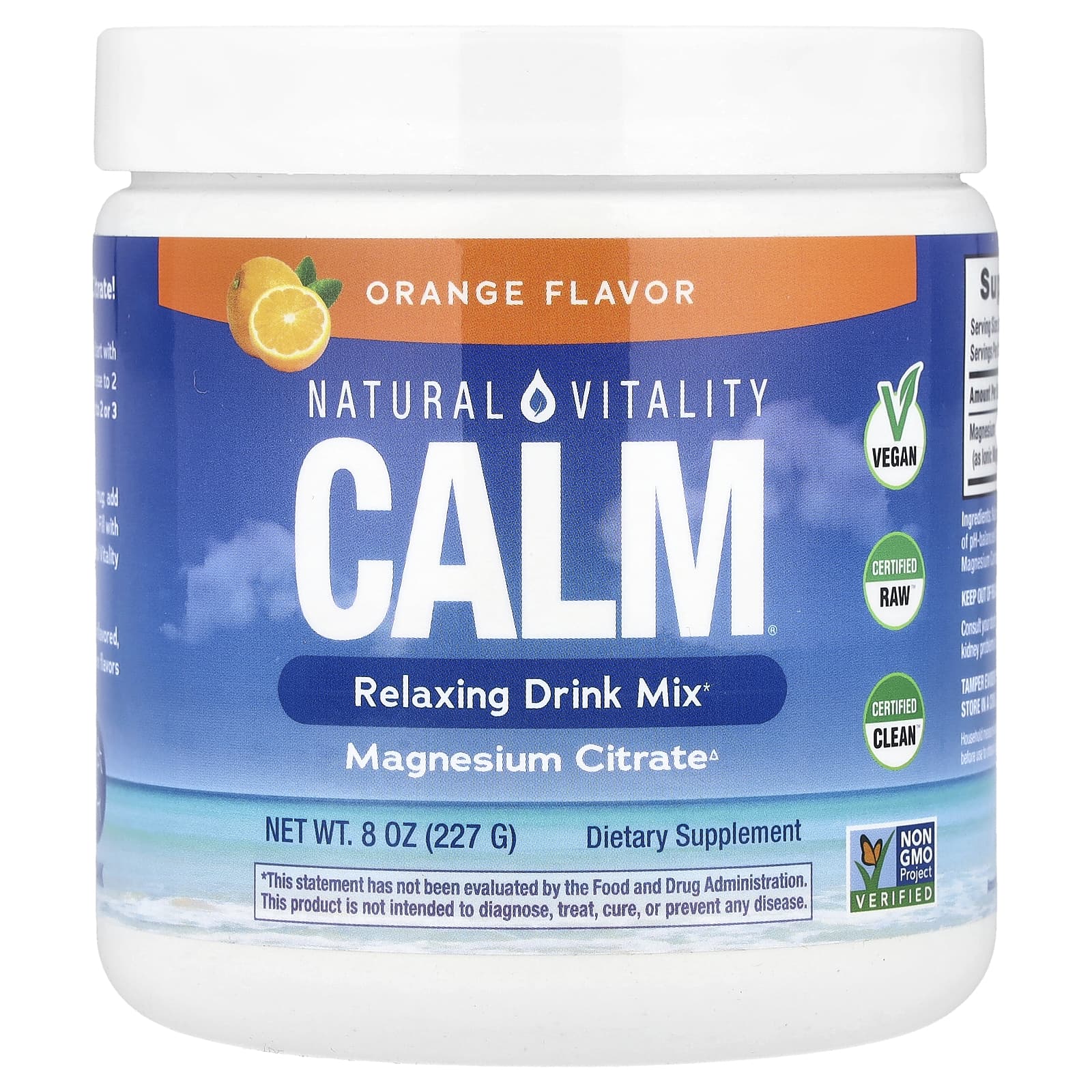 Natural Vitality, CALM®, Relaxing Drink Mix, Orange, 8 oz (227 g) - Image 1