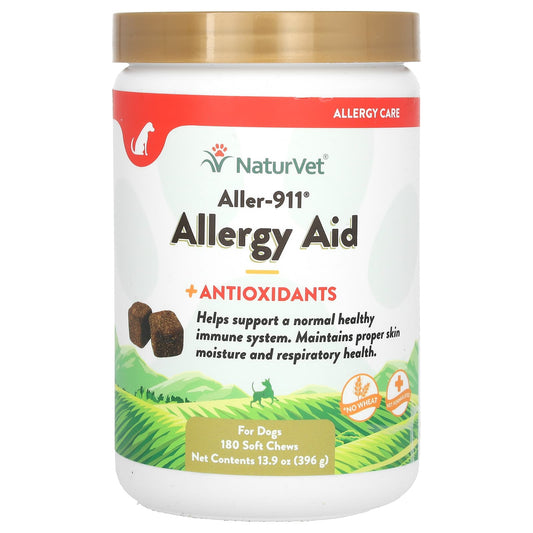 NaturVet, Aller-911, Allergy Aid + Antioxidants, For Dogs, 180 Soft Chews, 13.9 oz (396 g) - Image 1