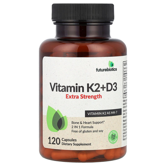 Futurebiotics Vitamin K2 + D3 Capsules for Strong Bones & Heart Health - Image 1