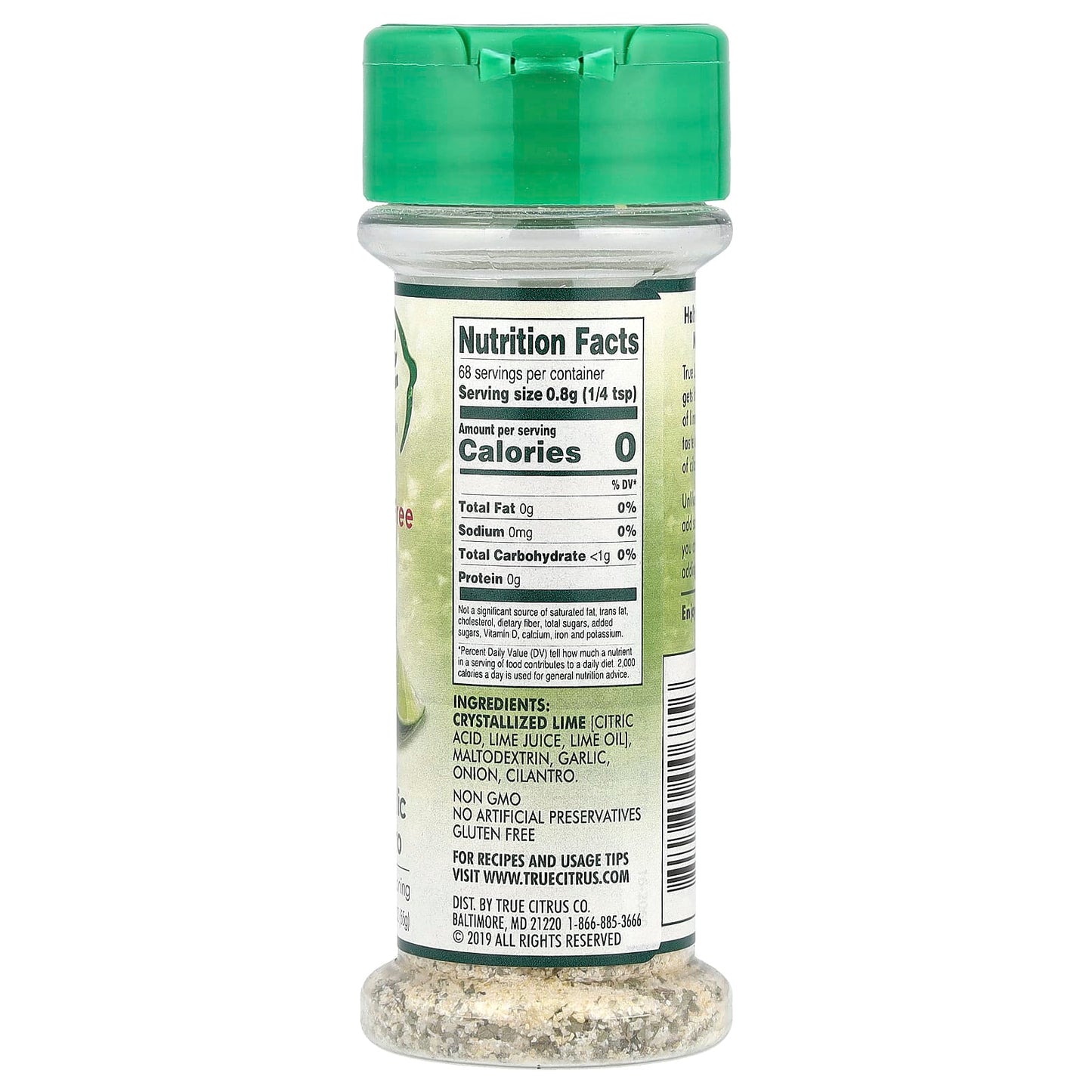 True Citrus, True Lime, Crystallized Lime, Garlic & Cilantro, Salt-Free, 1.94 oz (55 g) - Image 2