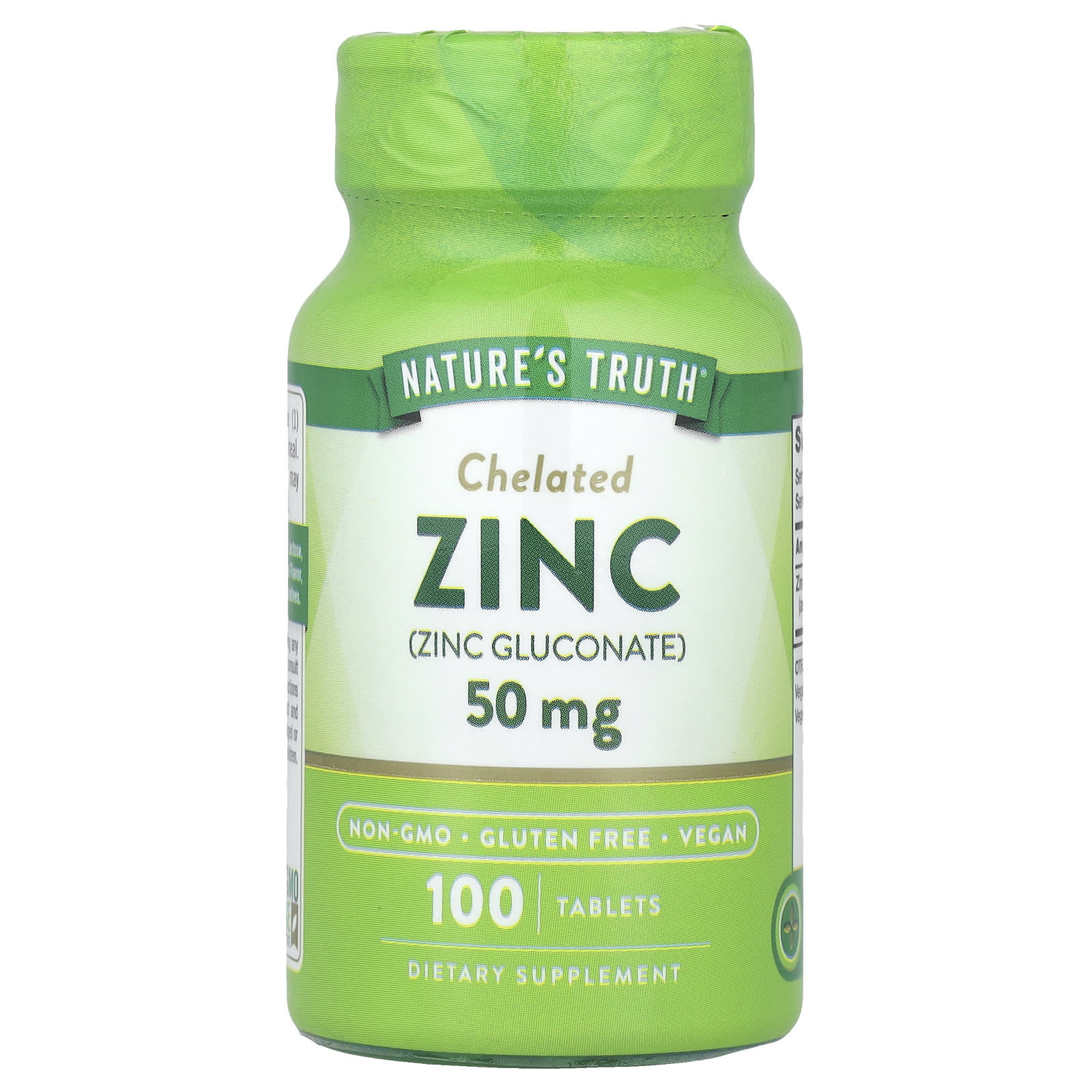 Nature's Truth, Zinc, Chelated , 50 mg, 100 Tablets - Image 1