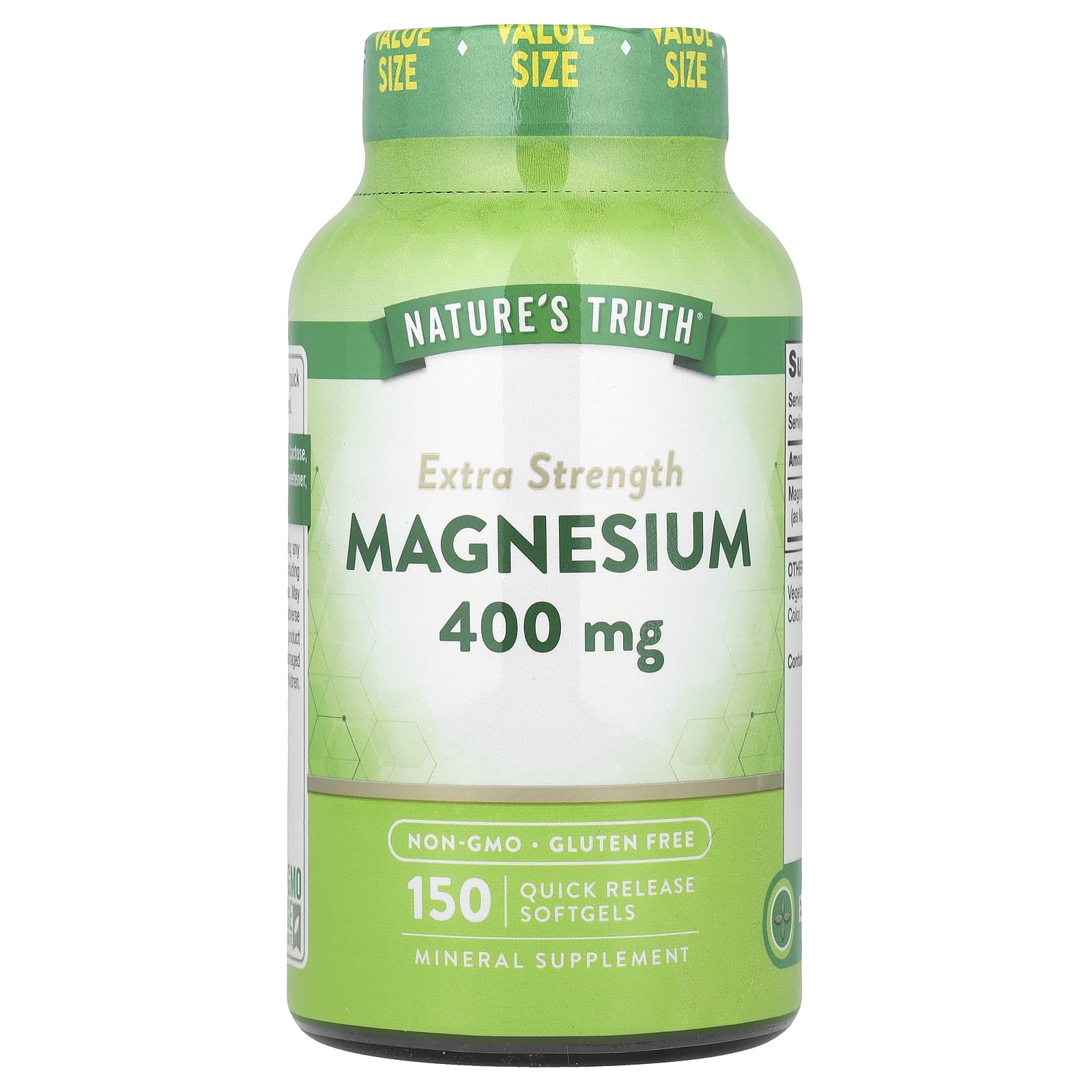 Nature's Truth, Magnesium, Extra Strength, 400 mg, 150 Quick Release Softgels - Image 1