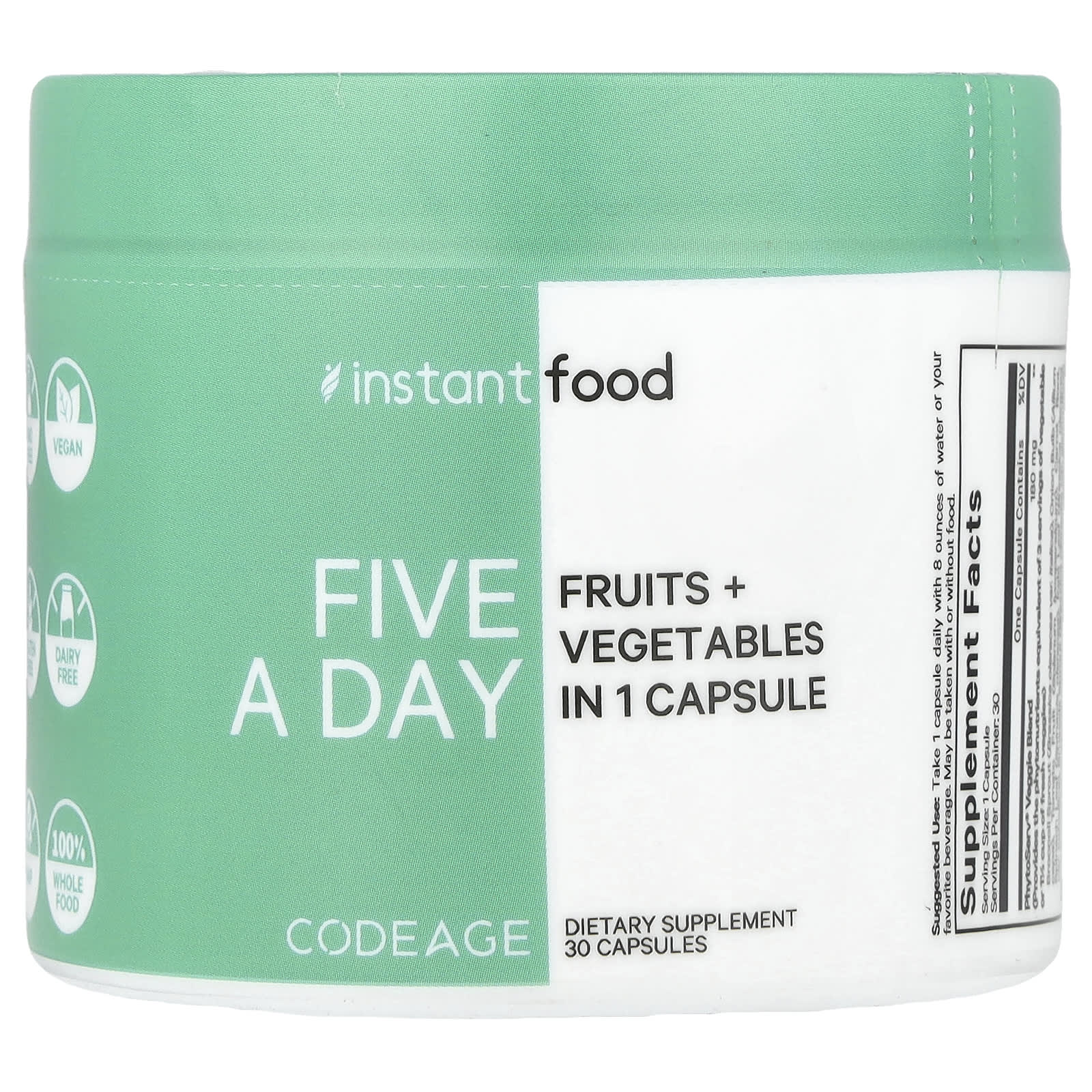 CodeAge Five A Day: Fruits + Vegetables in 1 Convenient Capsule - Image 1