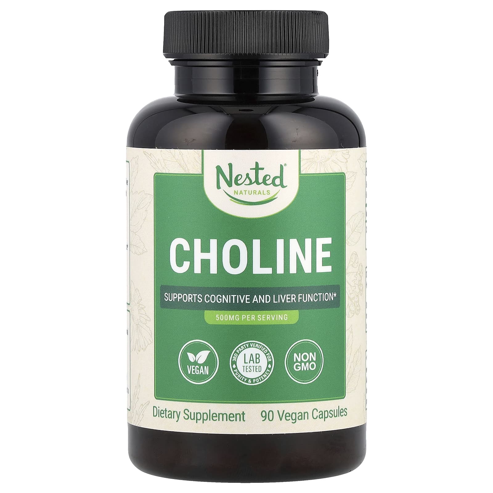 Nested Naturals, Choline, 90 Vegan Capsules (250 mg per Capsule) - Image 1