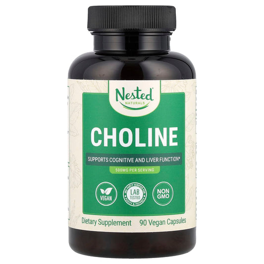 Nested Naturals, Choline, 90 Vegan Capsules (250 mg per Capsule) - Image 1