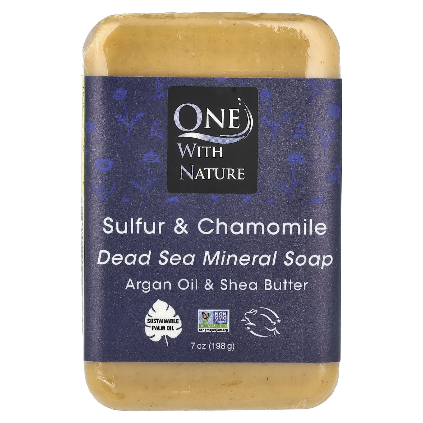 One with Nature, Dead Sea Mineral Soap Bar, Sulfur & Chamomile, 7 oz (198 g) - Image 1
