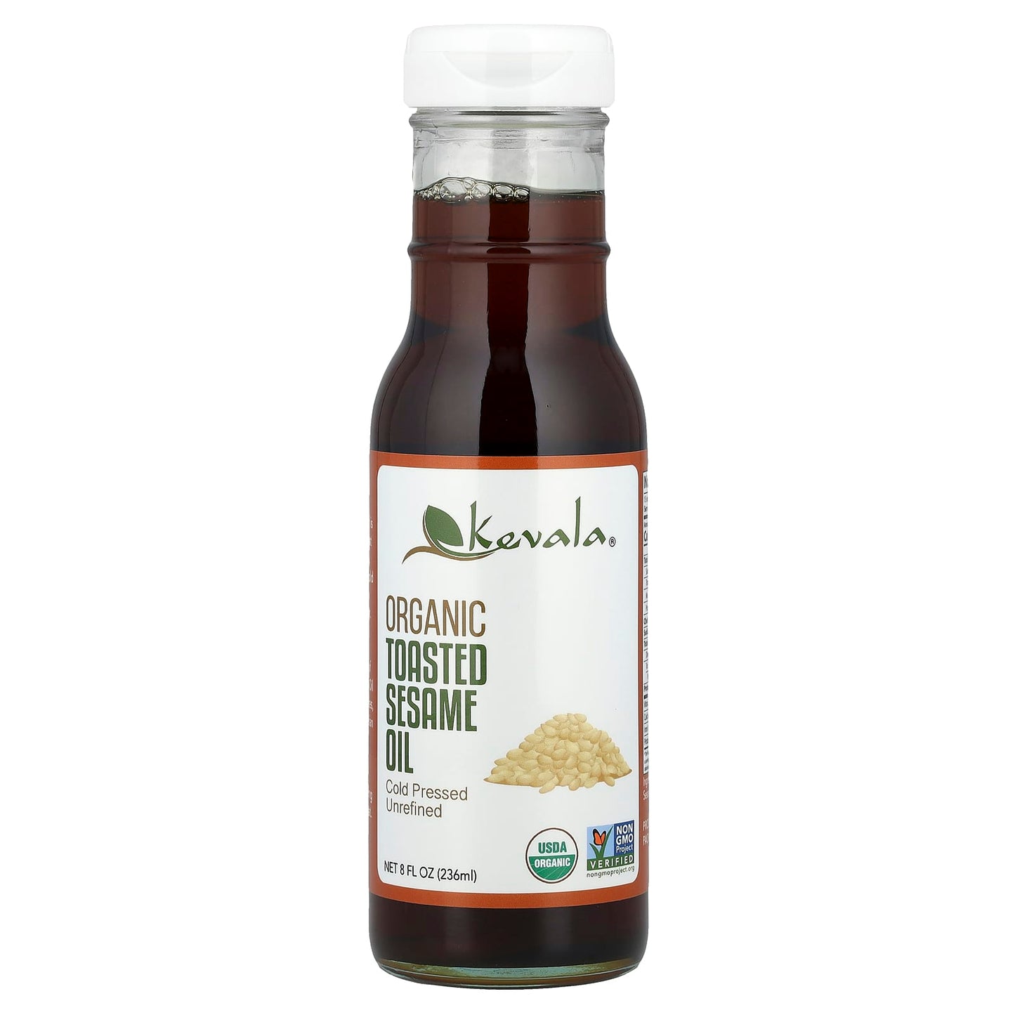 Kevala, Organic Toasted Sesame Oil, 8 fl oz (236 ml) - Image 1