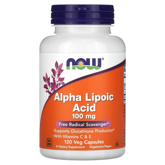 NOW Foods, Alpha Lipoic Acid, 100 mg, 120 Veg Capsules - Image 1