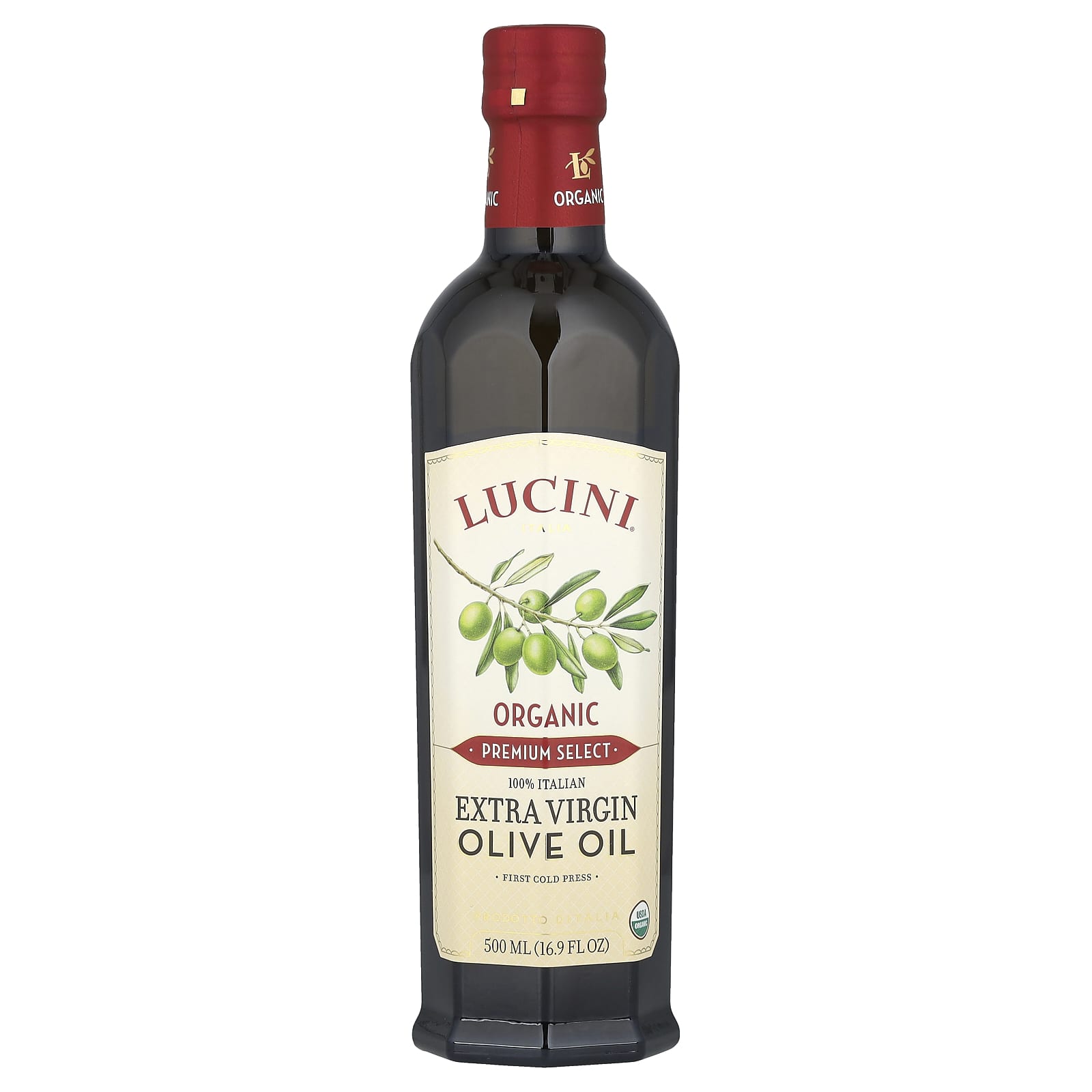 Lucini, Premium Select, Organic Extra Virgin Olive Oil, 16.9 fl oz (500 ml) - Image 1