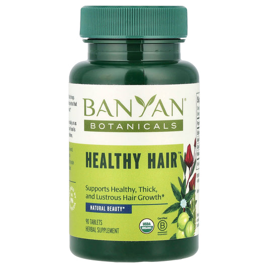Banyan Botanicals Healthy Hair Supplement - USDA Organic, 90 Tablets - Image 1
