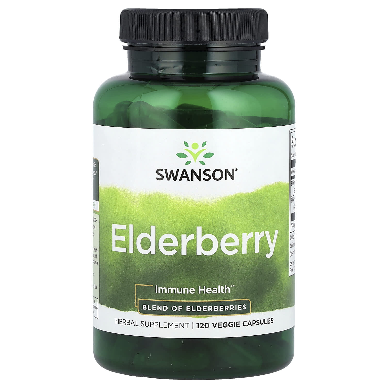 Swanson, Elderberry, 120 Veggies Capsules - Image 1